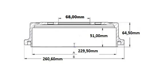 Campana de Freno Trasera 228 mm Sin Maza