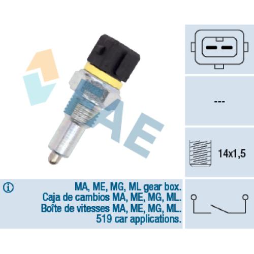 BULBO MARCHA ATRAS PEUGEOT CITROEN BERLINGO ZX XSARA 205 206 306 AF04133(225740)AMARILLO-FICHA NEGRA