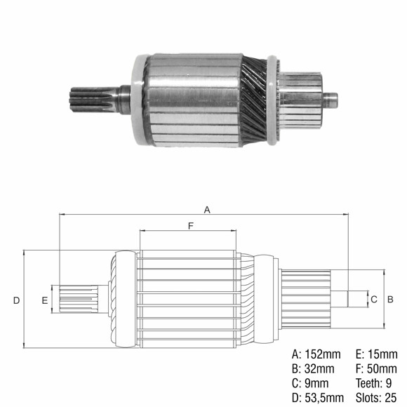 INDUCIDO 12V MITSUBISHI L200 (152X53,6X9X32)