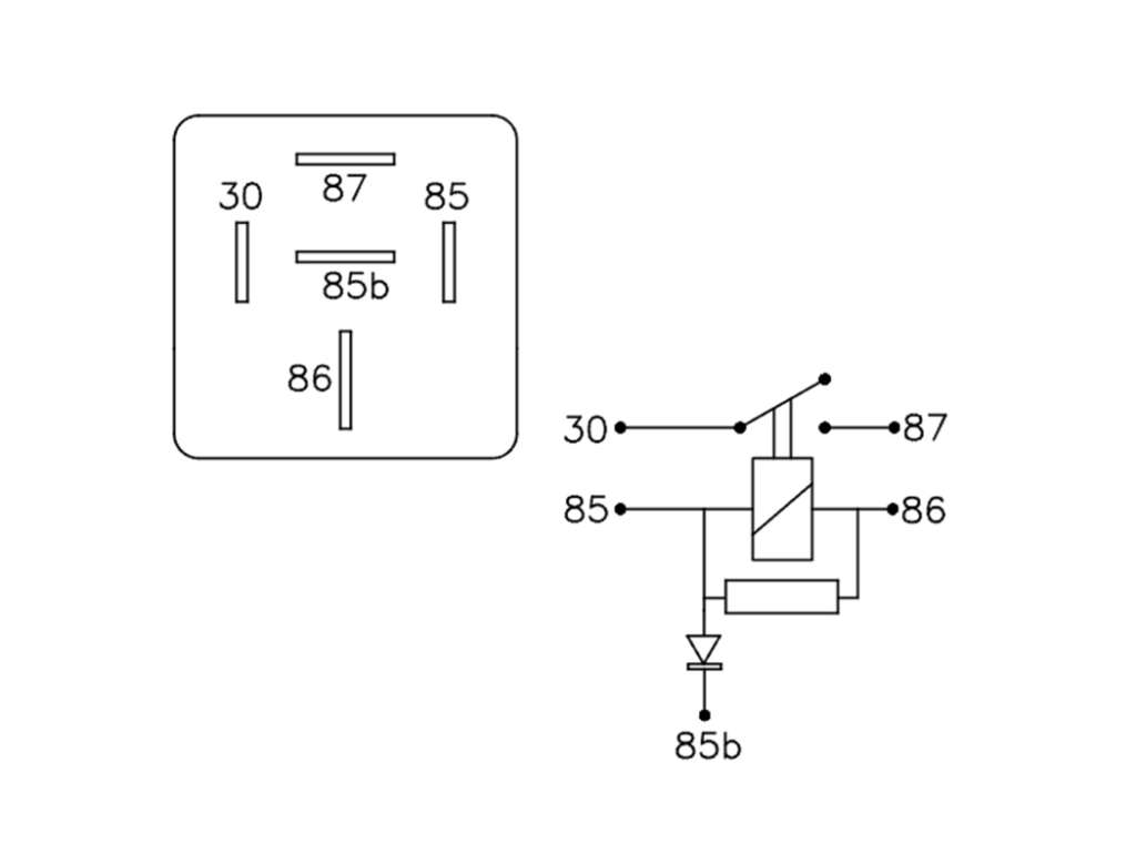 Relé miniatura de 5 terminales para electroventilador