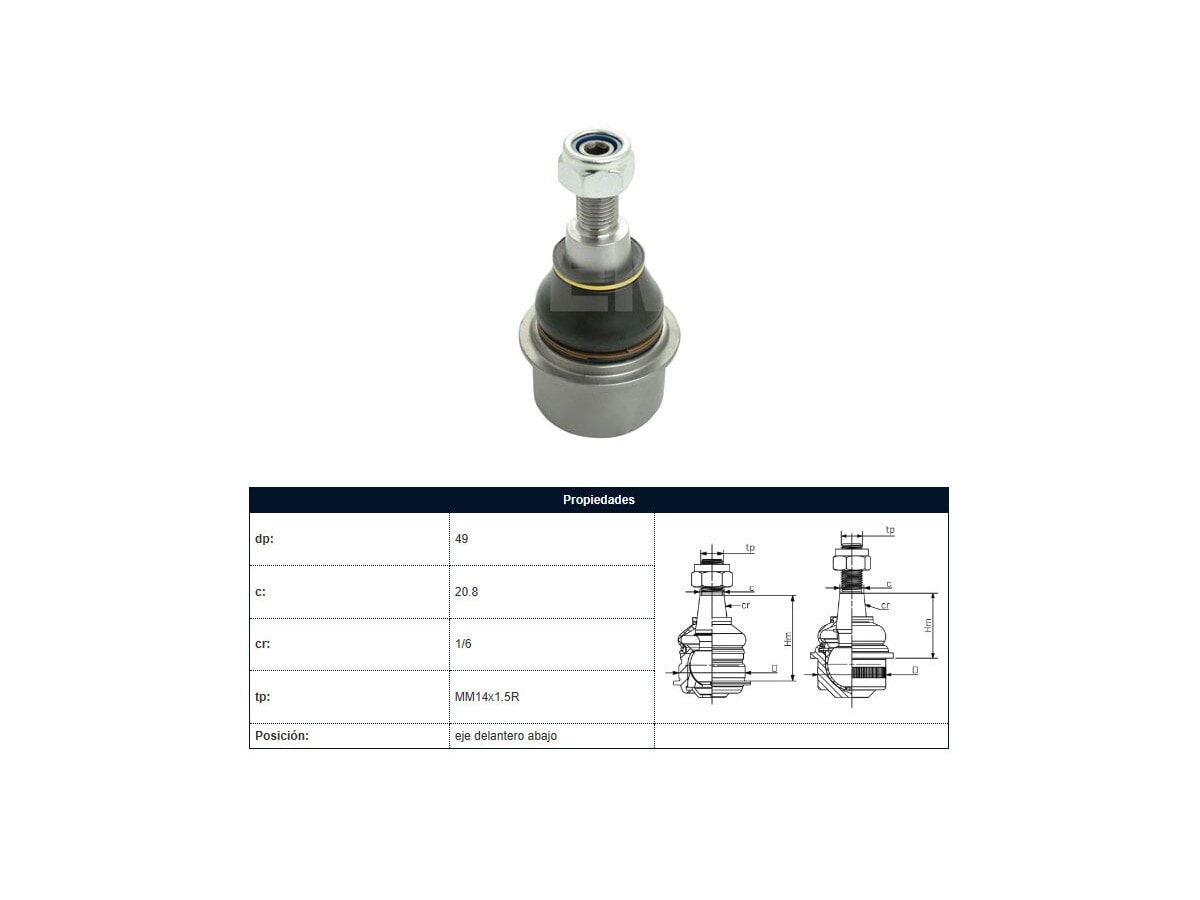 Rotula Del Volks Amarok 4X2 - 4X4 11-25 Der/Izq