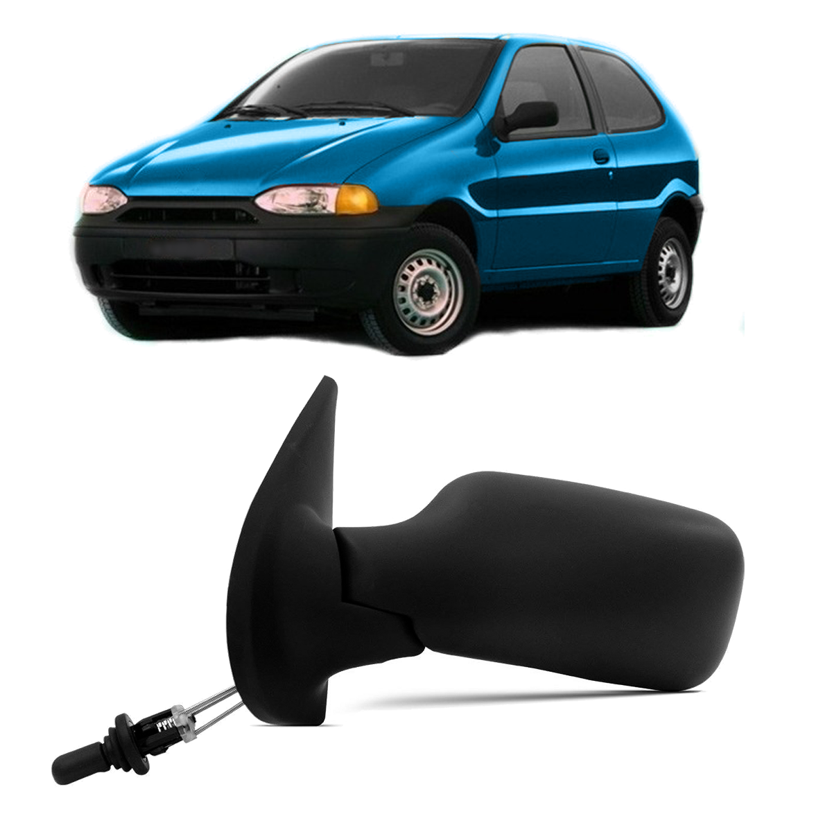Espejo retrovisor exterior izquierdo con comando manual