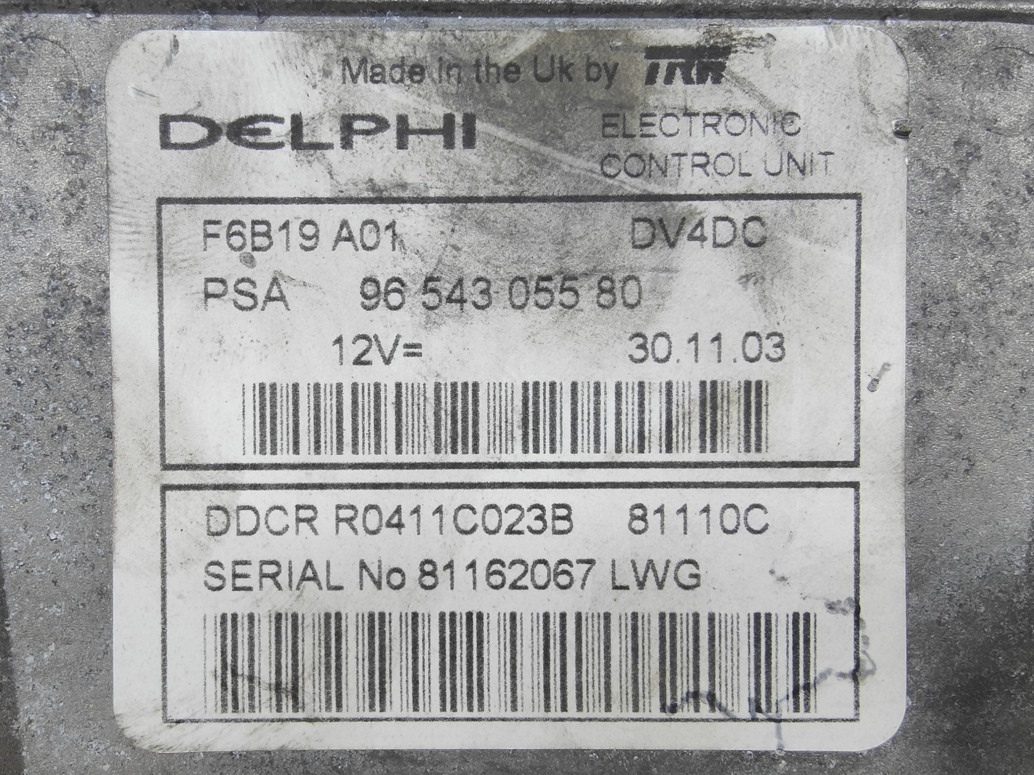 ECU de motor Citroen C3 1.4HDI , Ref: 8372-K3A5
