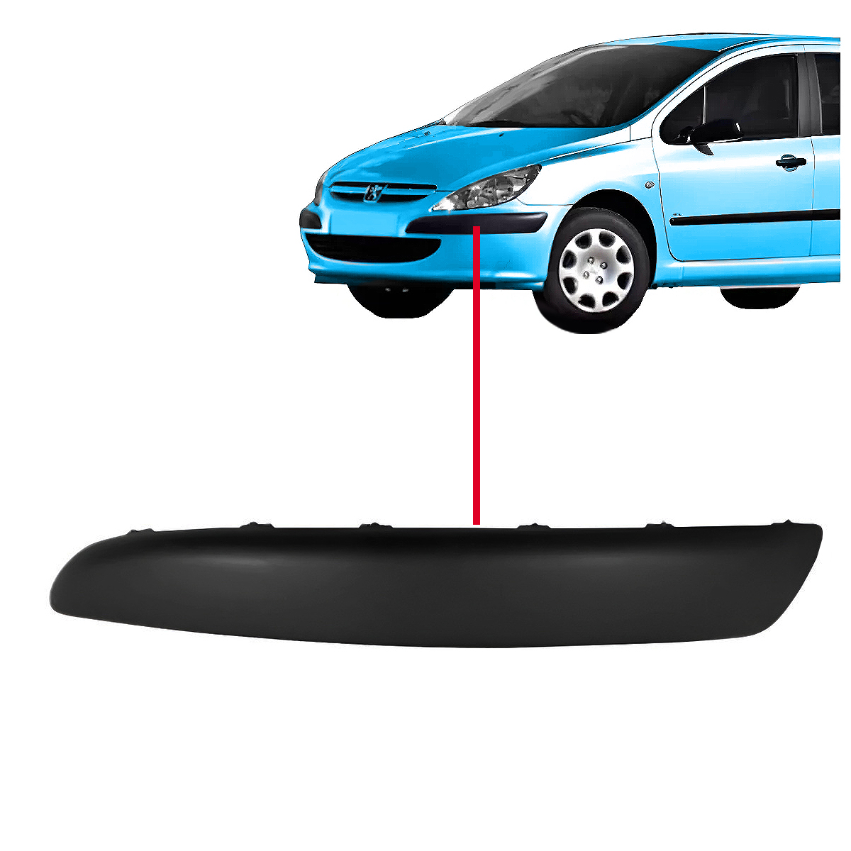 Moldura de Paragolpe Delantero Izquierdo