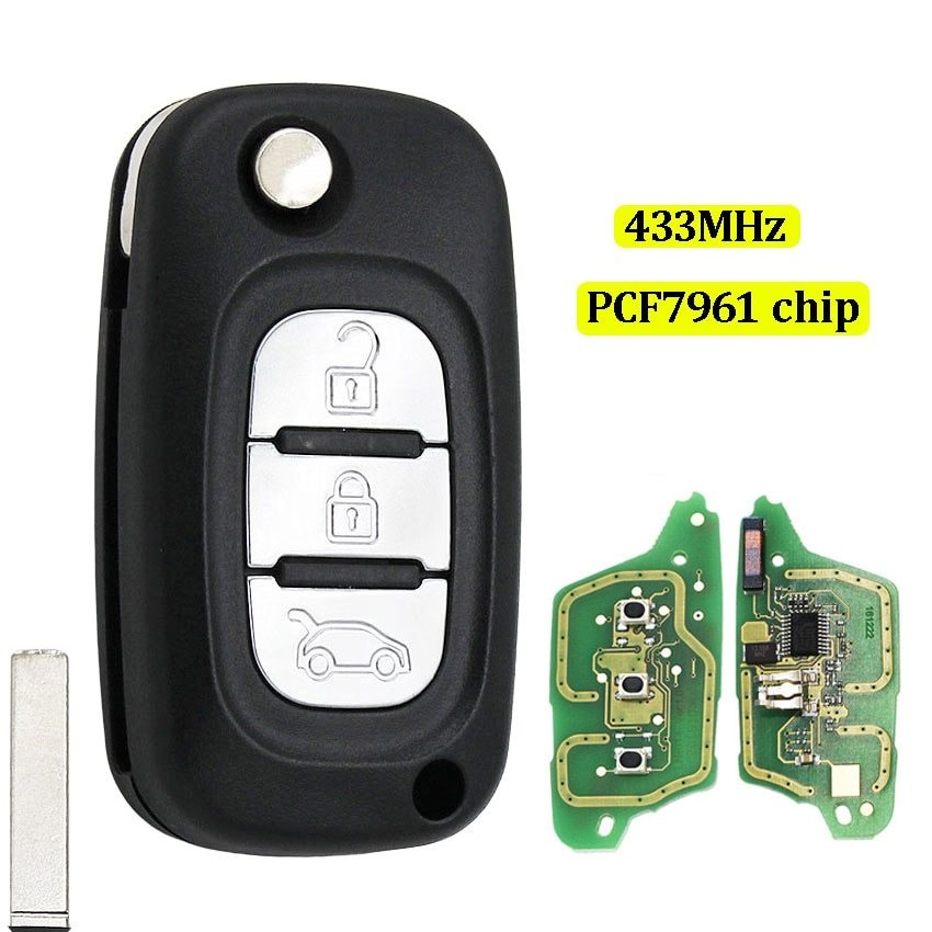 Llave de Mando a Distancia con Chip para Renault Fluence/Megane III