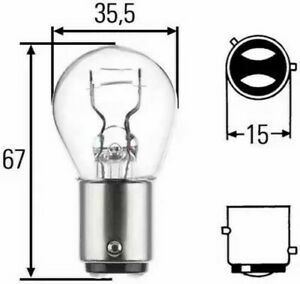 LAMPARA EAGLEYE 2560 12V 21/4W P.DESP Y DESFAZADA BAZ15D