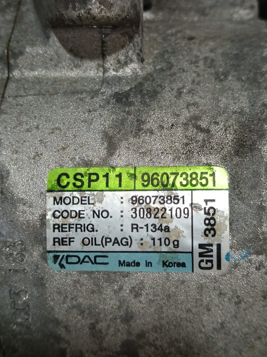 Compresor Aire Acondicionado Chevrolet Spark Gt 2009-2016 Basis 1.0L 50kW 95967303