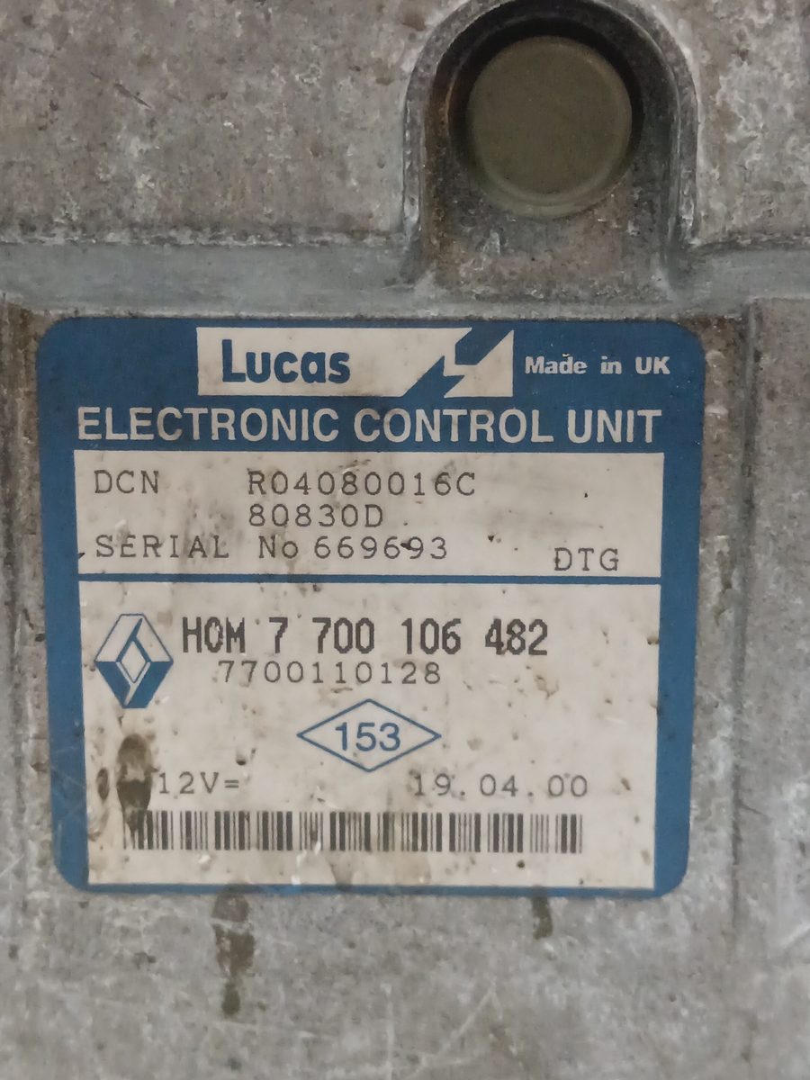 Centralita Motor Uce Renault Trafic Caja Cerrada (ab 4.01) desde 2001 7700106482
