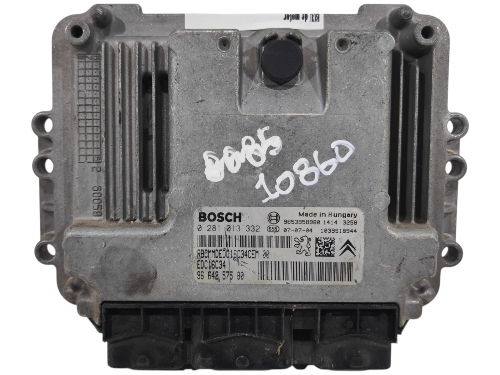 ECU de motor Peugeot Citroen 1.6 HDI 2007, Ref: 10860-K3B2