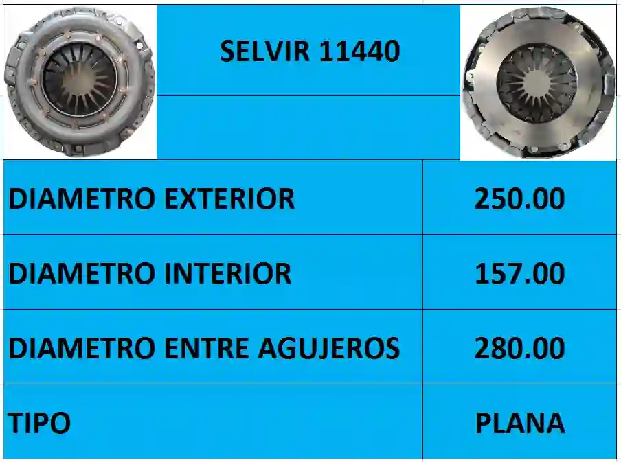 PLACA EMBR NISSAN D22 98 (250mm) VALEO