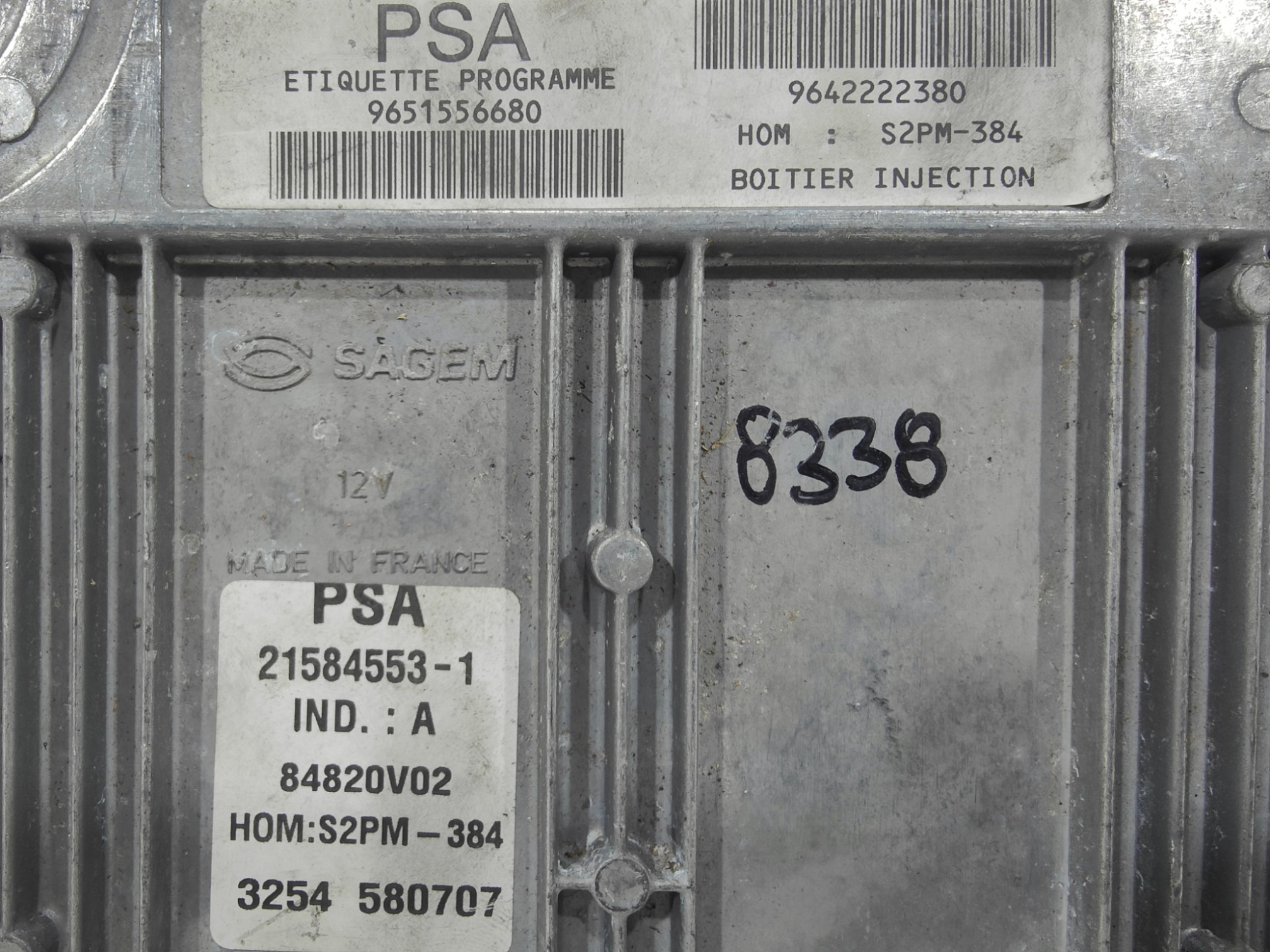 ECU de motor Citroen C3 1.4 8V , Ref: 8338-K3B10