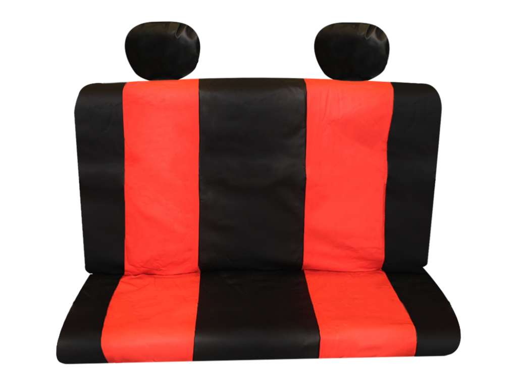 CUBRE ASIENTO UNIV. NEGRO/ROJO COMPLETO ECOCUERO