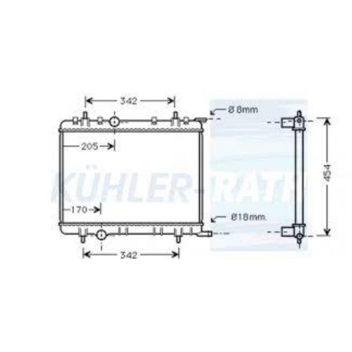 RADIADOR MOT. PEUGEOT CITROEN 307 HDI 380X544X23MM DZBY8089  PE015- 133083