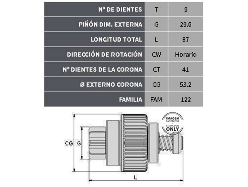 BENDIX HITACHI NI/IS 1.7 CON REDUCCION