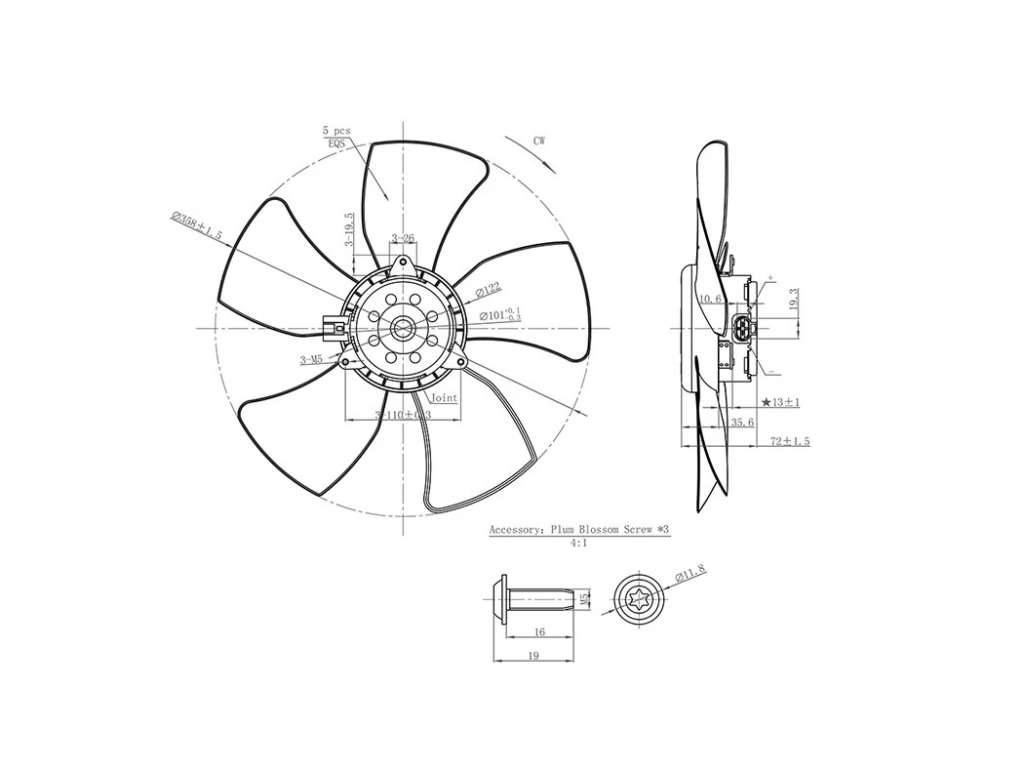 ELECTRO VENTILADOR TO COROLLA 1.4/1.6/1.8 01/07 360MM