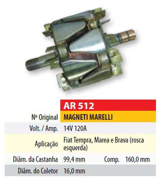 ROTOR 12V 120AMP MARELLI FIAT UNO/PALIO (99,4X160X16)