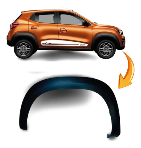 Fender Renault Kwid Derecho Negro Mate Lado Acompañante