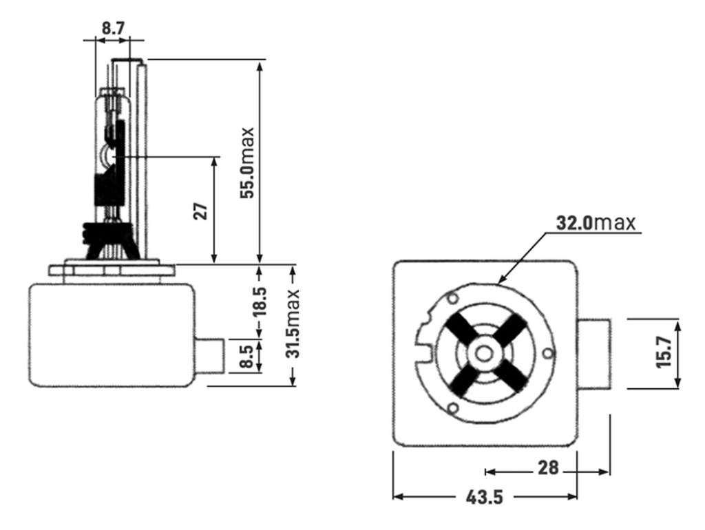 LAMPARA XENON UNIV. 12V. BASE ESP. KIT