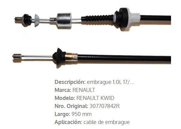 CABLE DE EMBRAGUE RENAULT KWID 1.0 950MM