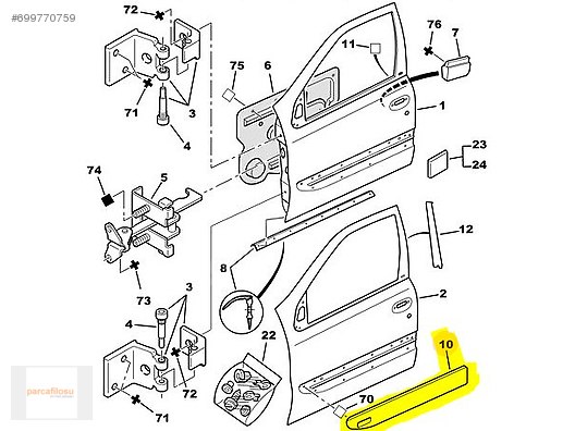 MOLDURA PUERTA DELANTERA IZQUIERDA CITROEN XSARA - 2001 5 PUERTAS [ORIGINAL PSA]
