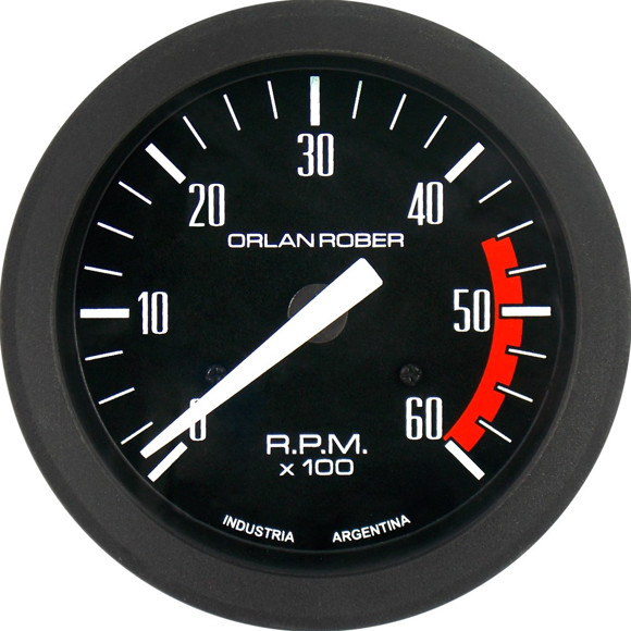 TACOMETRO ELETRONICO GASOLERO 12V ESCALA: 0-6000 RPM-D: 80MM