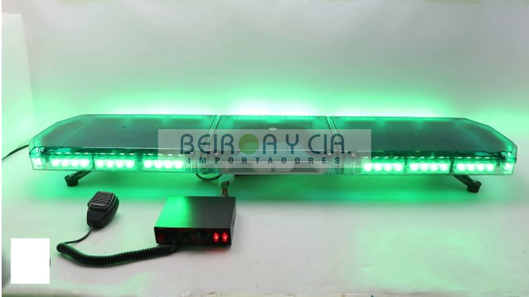 BARRAL XE 72 LED VERDE C/SIRENA 12V 80W 7 TONOS