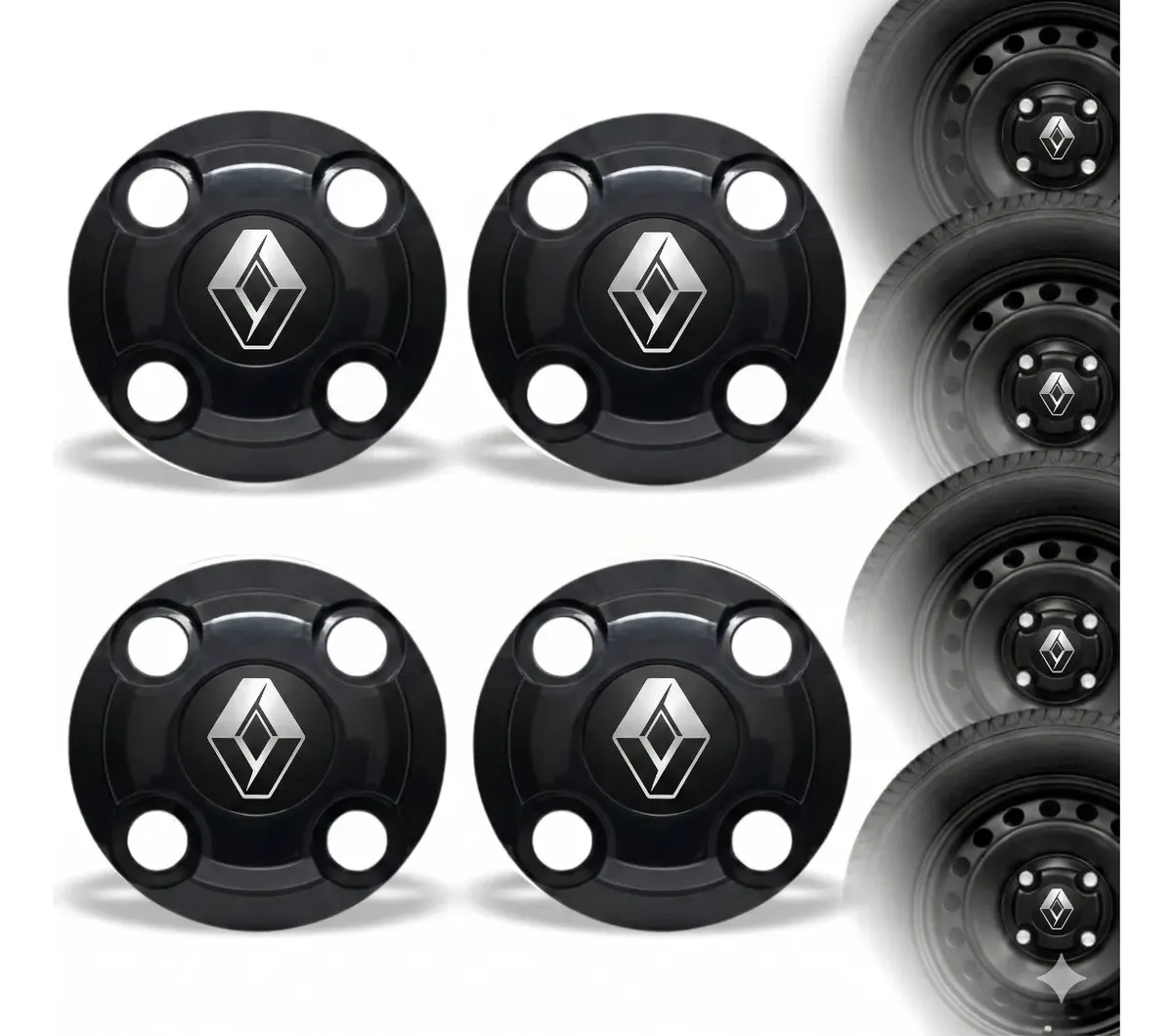 Juego de 4 taza central para Renault Clio (2000–2003)