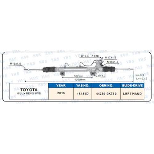CREMALLERA HIDRAULICA TOYOTA HILUX REVO 2015....2019 YAS 18186D 442500K730- SR47137