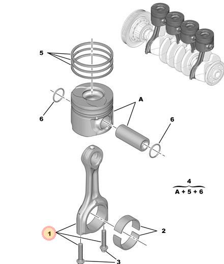 BIELA DE MOTOR PEUGEOT CITROEN DV4TD 1.4 HDI CADA UNA [EXXEL TURQUIA]
