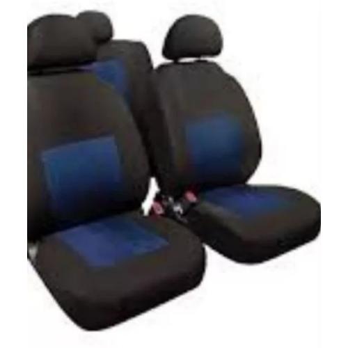 JGO. FUNDAS 2 ASIENTOS AUTO HIGH 9 PIEZAS COLOR NEGRO C/AZUL