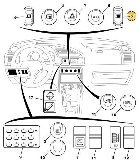 LLAVE TECLA ALZA CRISTAL PEUGEOT CITROEN PARTNER BERLINGO DERECHO [ORIGINAL PSA]
