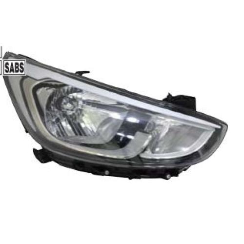 Semioptica Hyundai Accent izquierda con control manual y 7 terminales