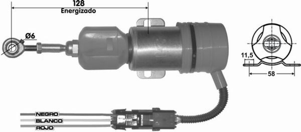 Solenoide de corte de arranque 12V con temporizador