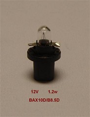 LAMPARA 12V 1.2W PORTALAMPARA NEGRO NAITE