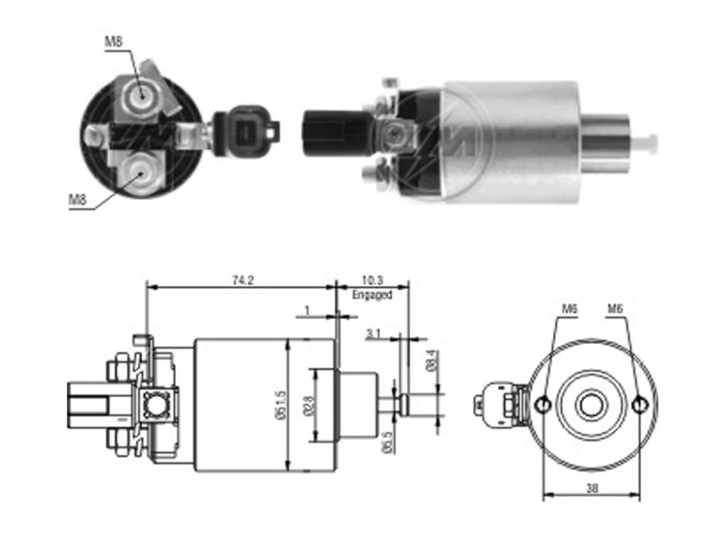 SOLENOIDE MITSUBISHI NI PATHFINDER 12V