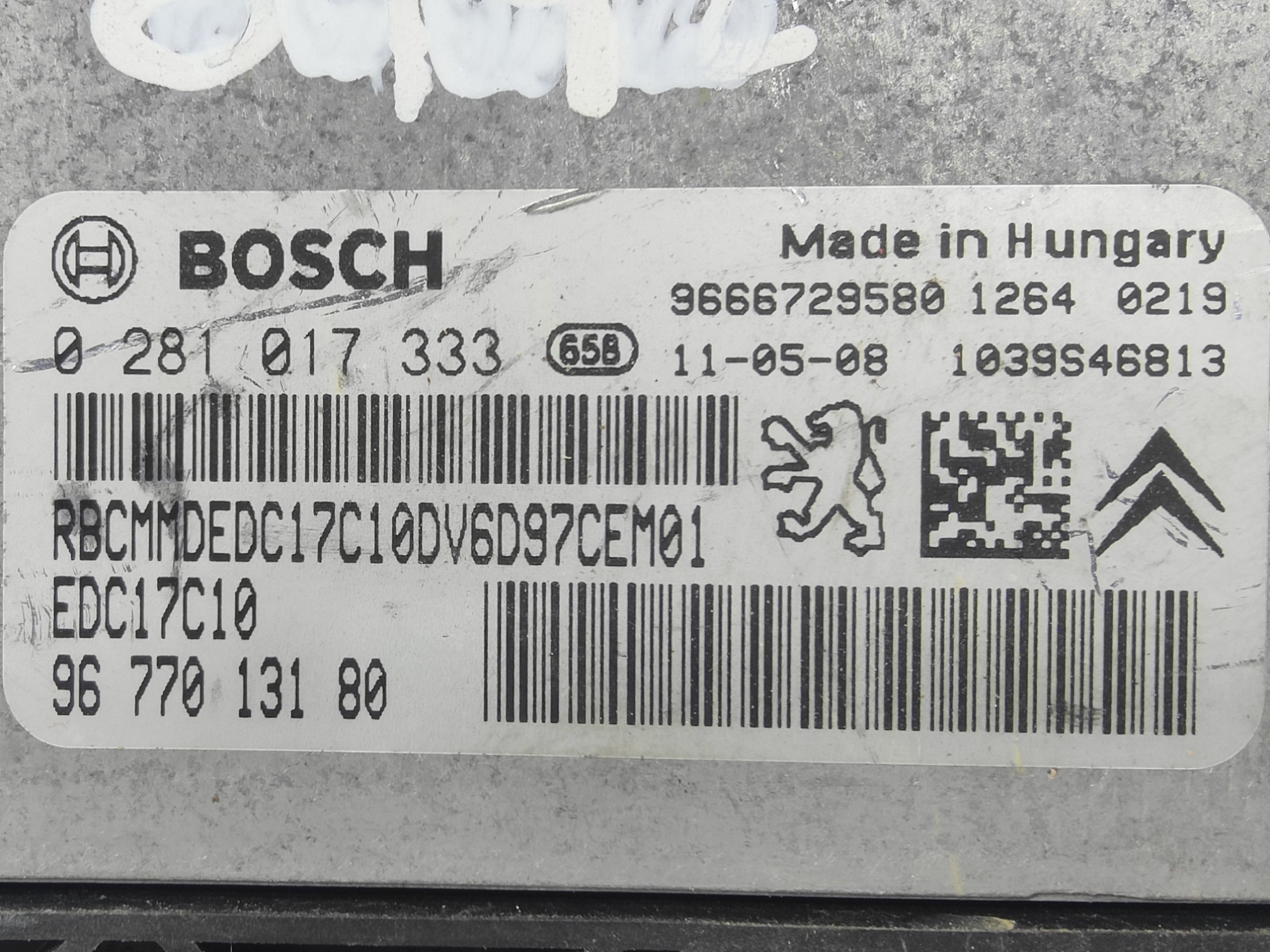 ECU de motor Citroen C3 PICASSO I 1.6 HDI 68KW 92CV L4 16V 2011, Ref: 10987-K3B12