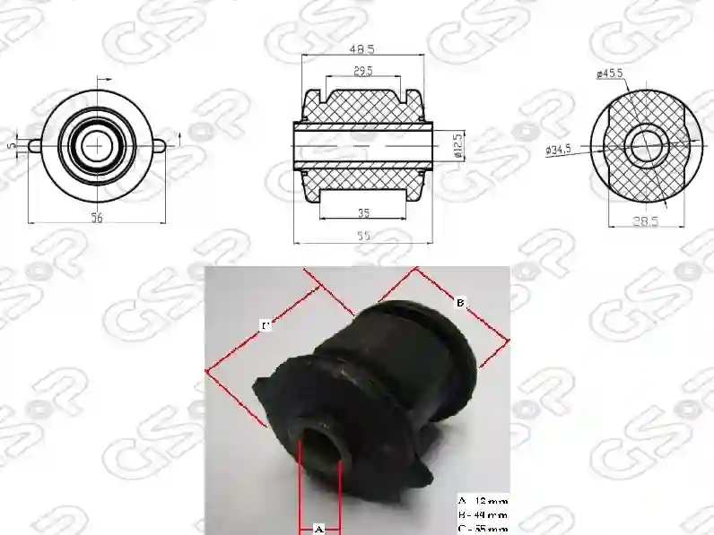 BUJE TENSOR TRA TOYOTA COROLLA 88 (LAT/12mm) GSP
