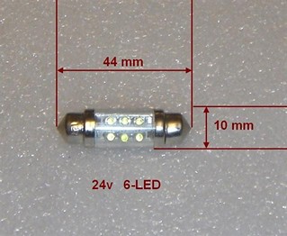 LAMPARA 24V TUBULAR 6 LED (10 X 44) SUN