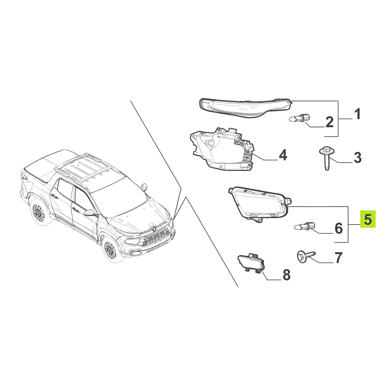 SEMIOPTICA IZQ. PARAGOLPE DELT. LED -ORIGINAL