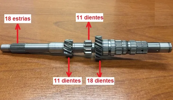 Eje primario de caja de cambios