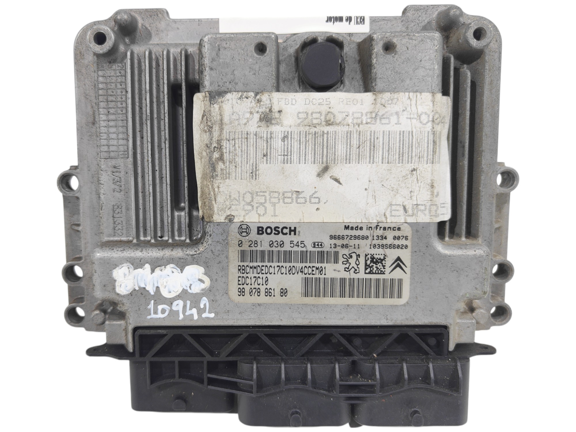 ECU de motor Peugeot Citroen 1.4 HDI 2013, Ref: 10942-K3B8
