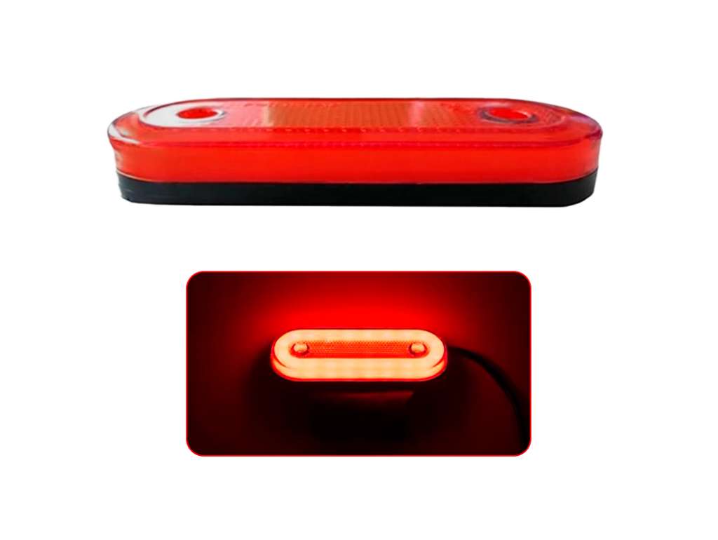 Faro lateral universal ovalado LED rojo
