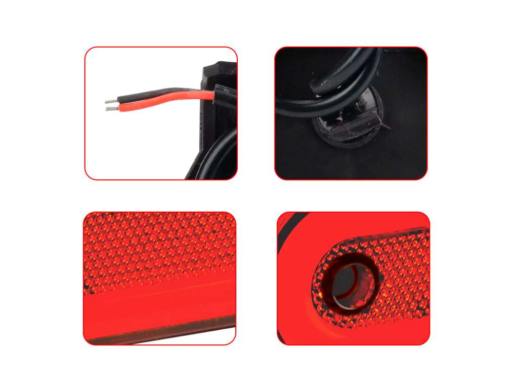 Faro lateral universal ovalado LED rojo