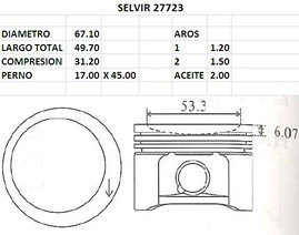 PISTONES 67.10mm VW GOL 1.0 STD 8 VALVULAS