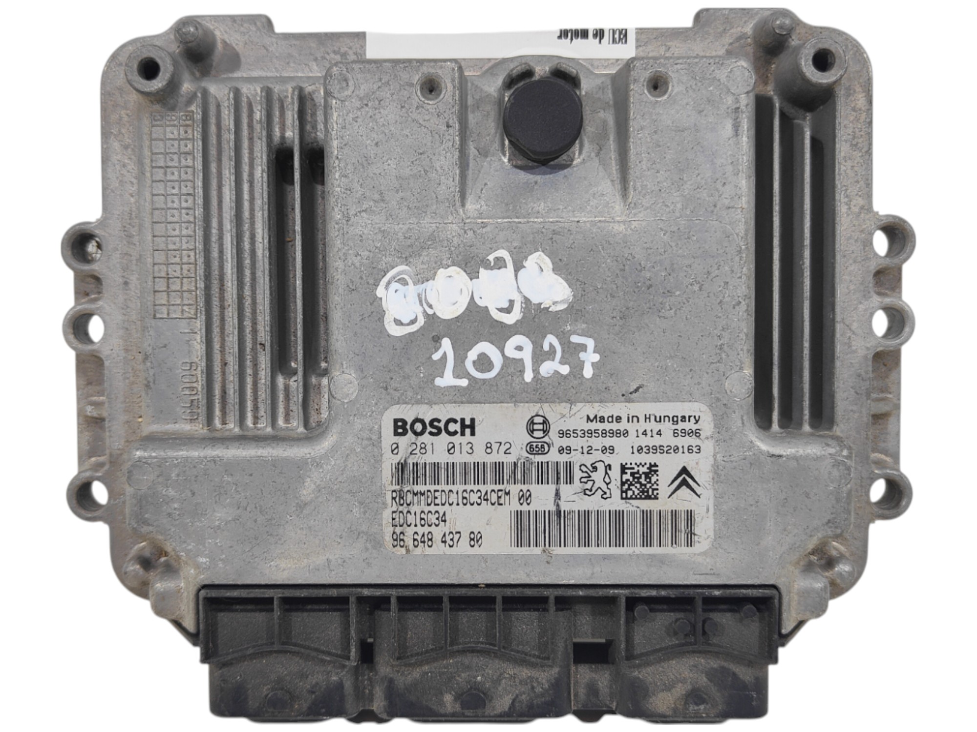 ECU de motor Peugeot Citroen 1.6 HDI 2009, Ref: 10927-K3B7