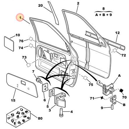 PUERTA DELANTERA IZQUIERDA PEUGEOT 106 1997- EN ADELANTE 5 PUERTAS [ORIGINAL PSA]
