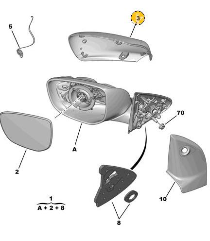Cacha de espejo retrovisor exterior