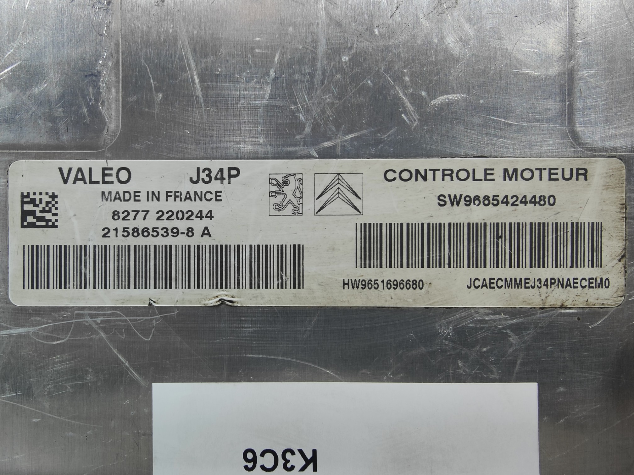 ECU de motor Citroen C3 1.4 8V , Ref: 11037-K3C6
