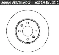 DISCO FRENO (256mm) DEL HYUNDAI ACCENT 07