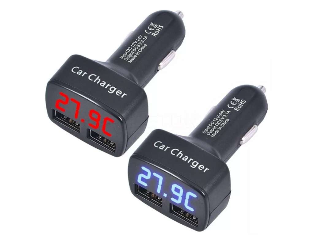 INSTRUMENTO VOLTIMETRO UNIV. ENCENDEDOR/AMPERIMETRO/TERMOMETRO C/USB
